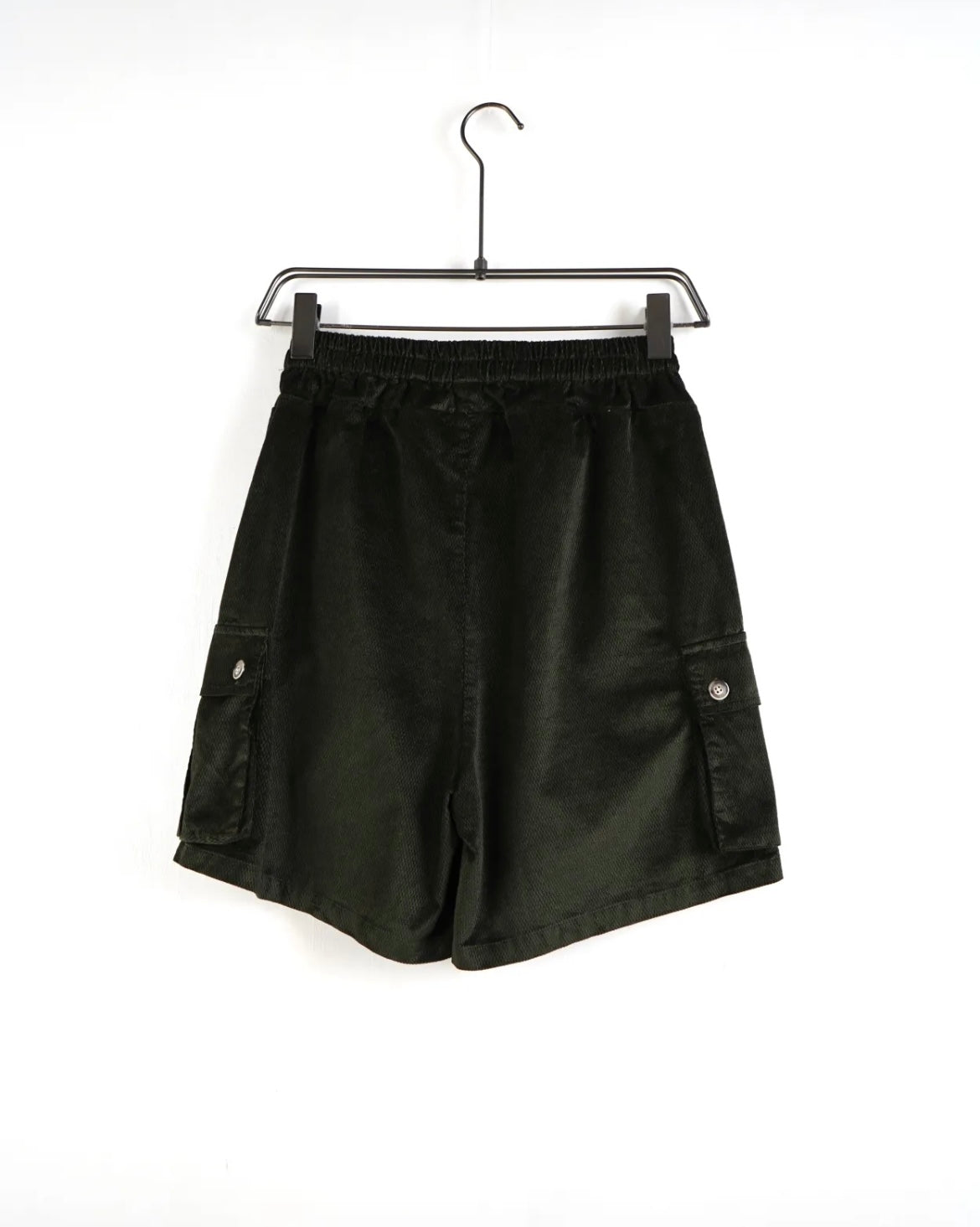 Pantalone nero in ciniglia con tasche laterali