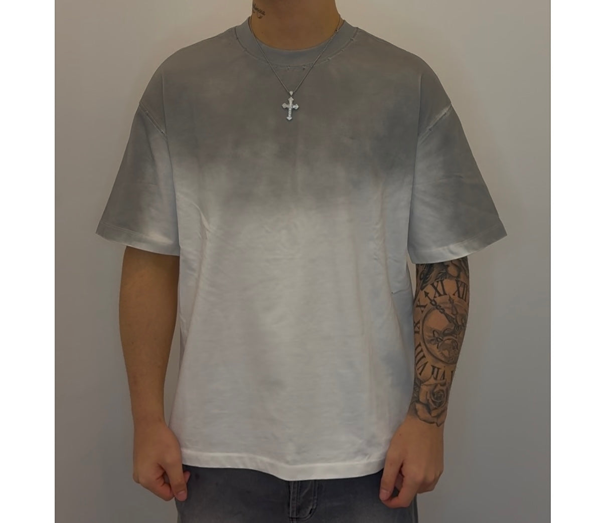 T shirt sfumata grigia
