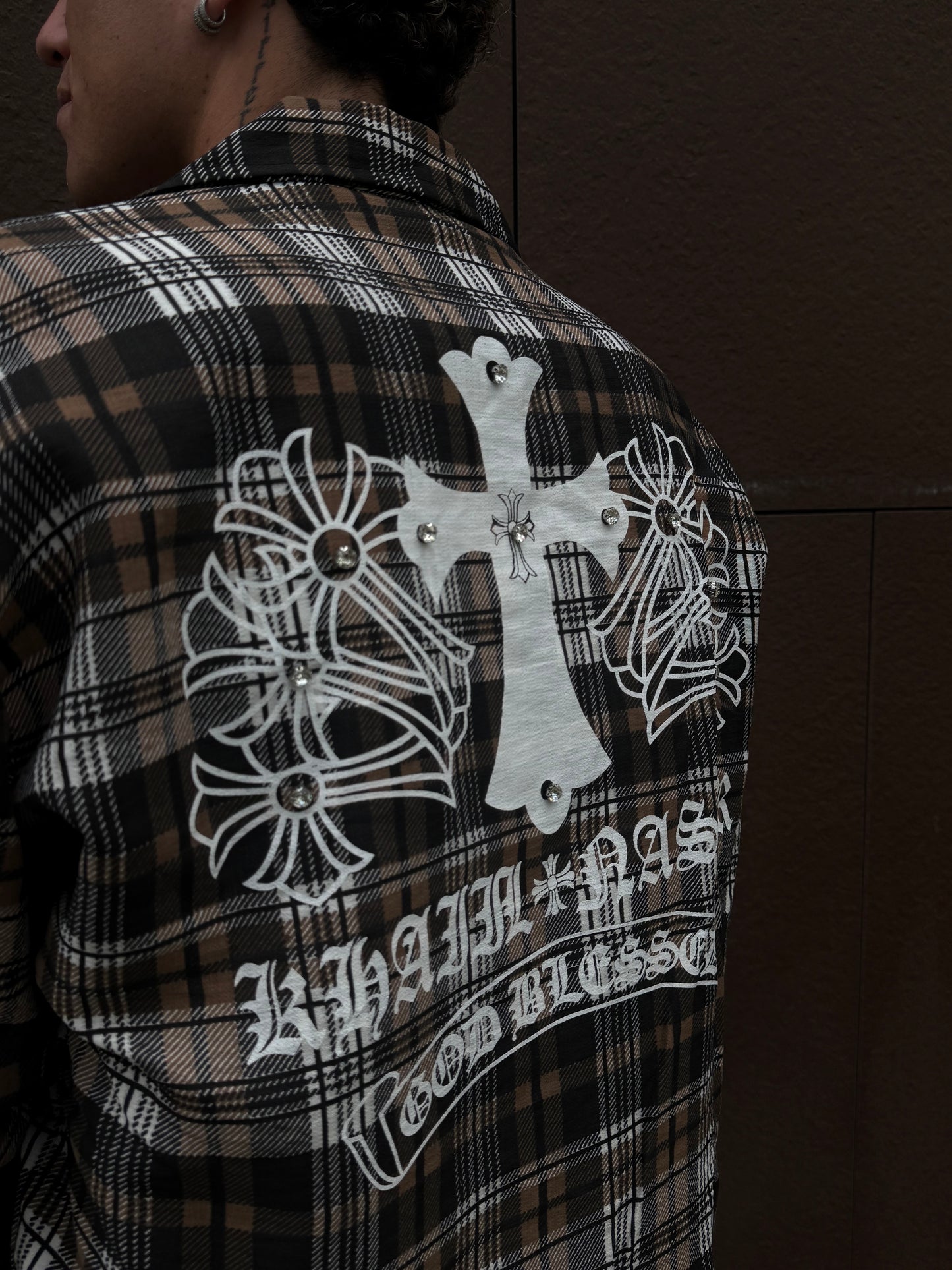 Sacred flannel 2.0( colorazione brown/white)