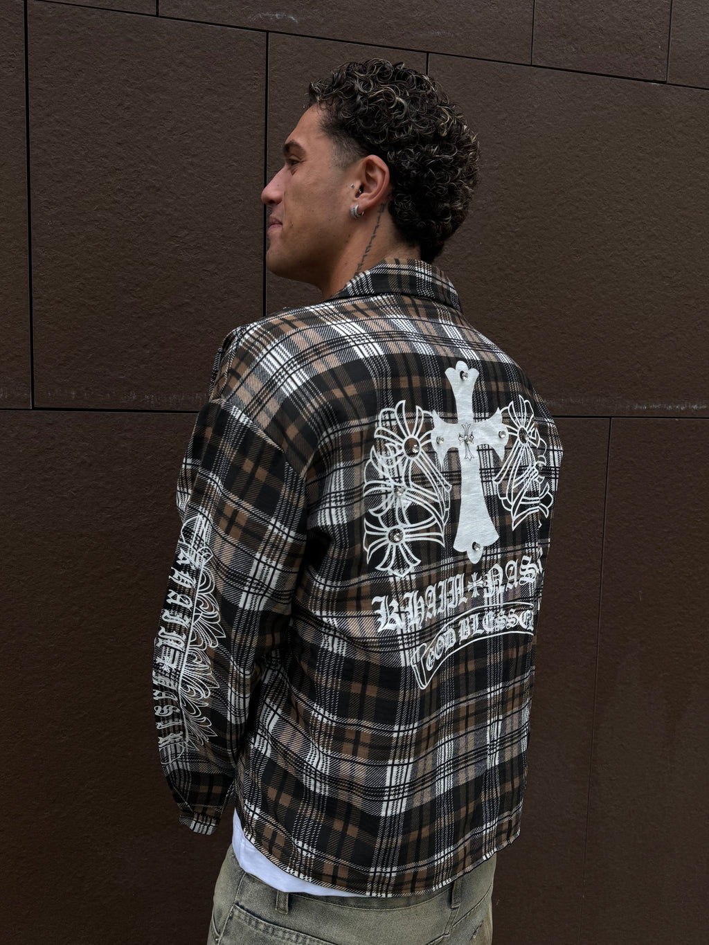 Sacred flannel 2.0( colorazione brown/white)
