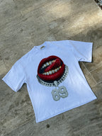 T shirt over SAVAGE SMILE white