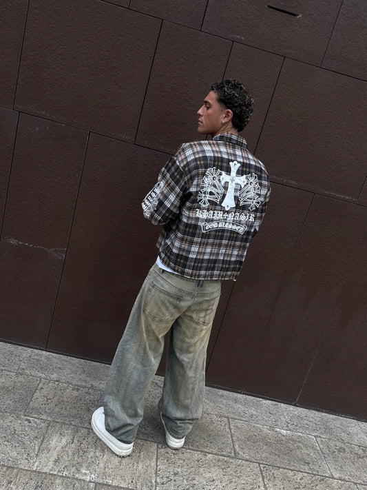 Sacred flannel 2.0( colorazione brown/white)