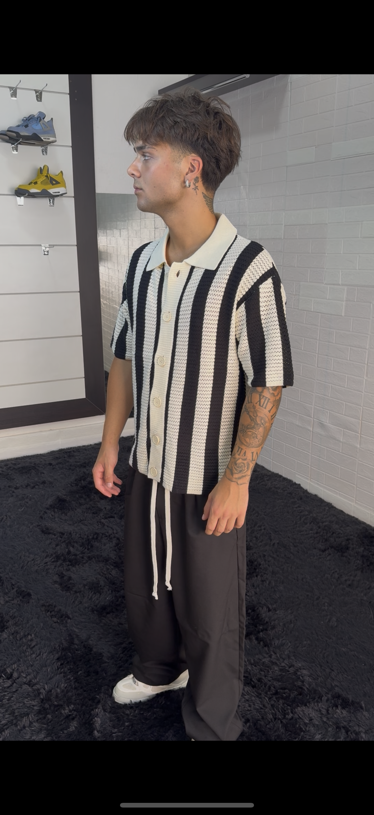 Camicia Ibiza white/ black