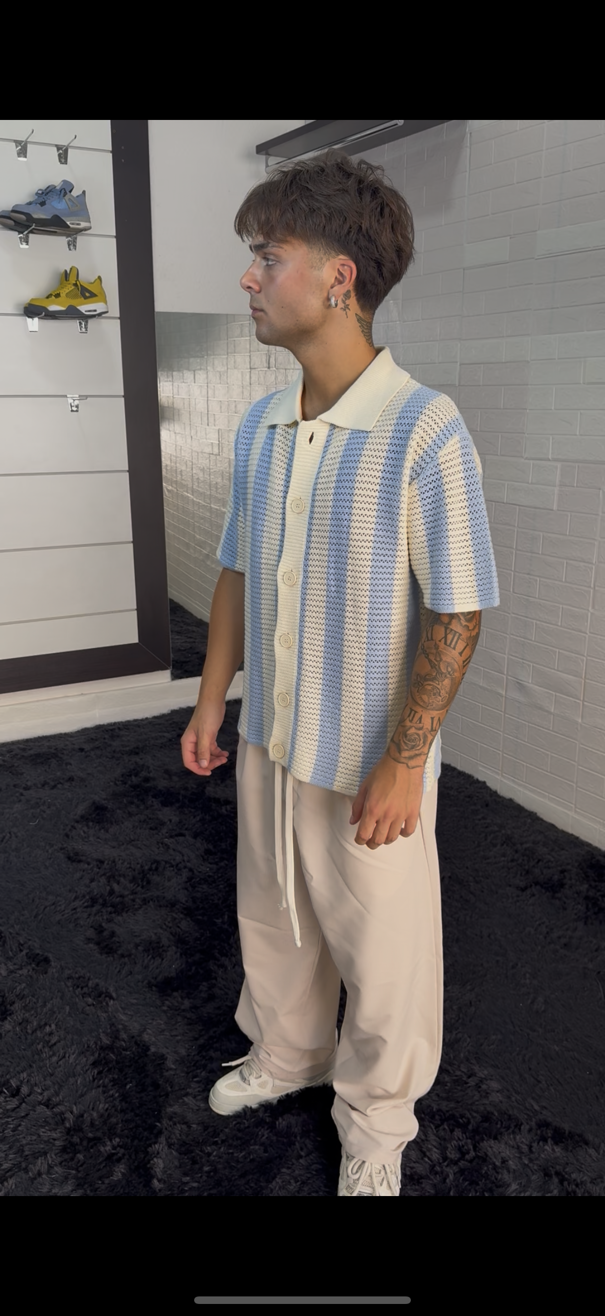 Camicia Ibiza blue/beige